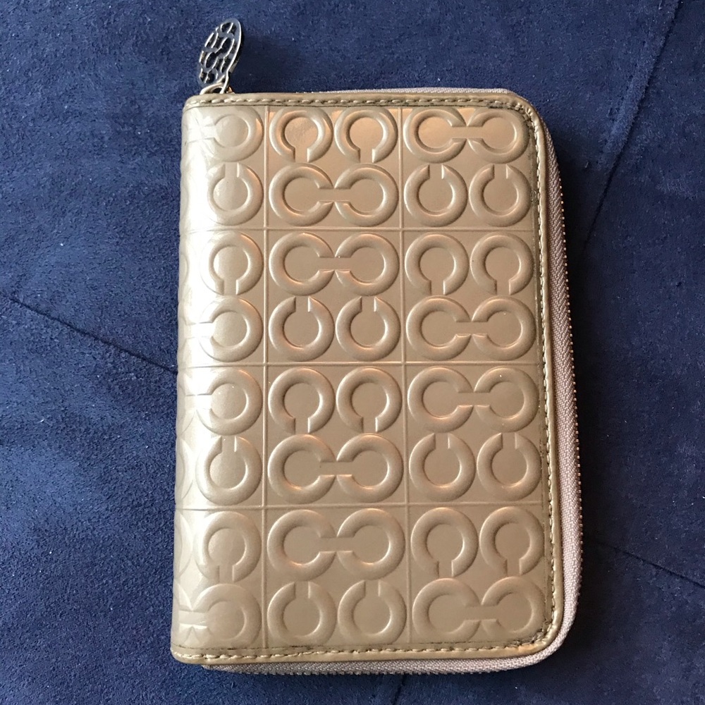 Coach patent leather agenda planner